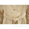 Tailored collar design Corduroy 6W shirt dress